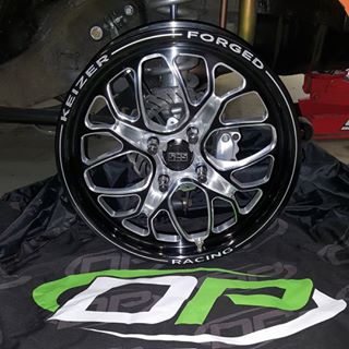 Keizer Slepen  Skinnies Rear one  piece Honda Drag Wheel - Black Barrel