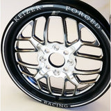 Keizer Slepen  Skinnies Rear one  piece Honda Drag Wheel - Black Barrel