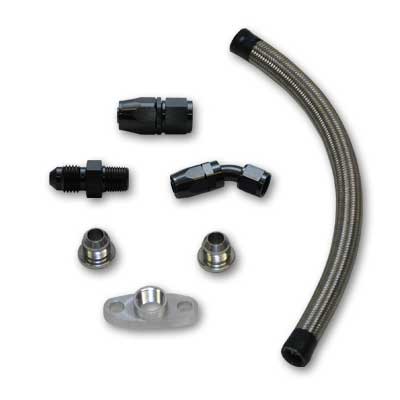 Vibrant Universal Oil Drain Kit for T3/T4 Top Mount Turbo setups (20" long line)